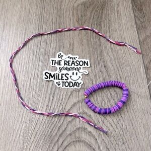 Clay Bead Stretchy Bracelet & Braided Bracelet